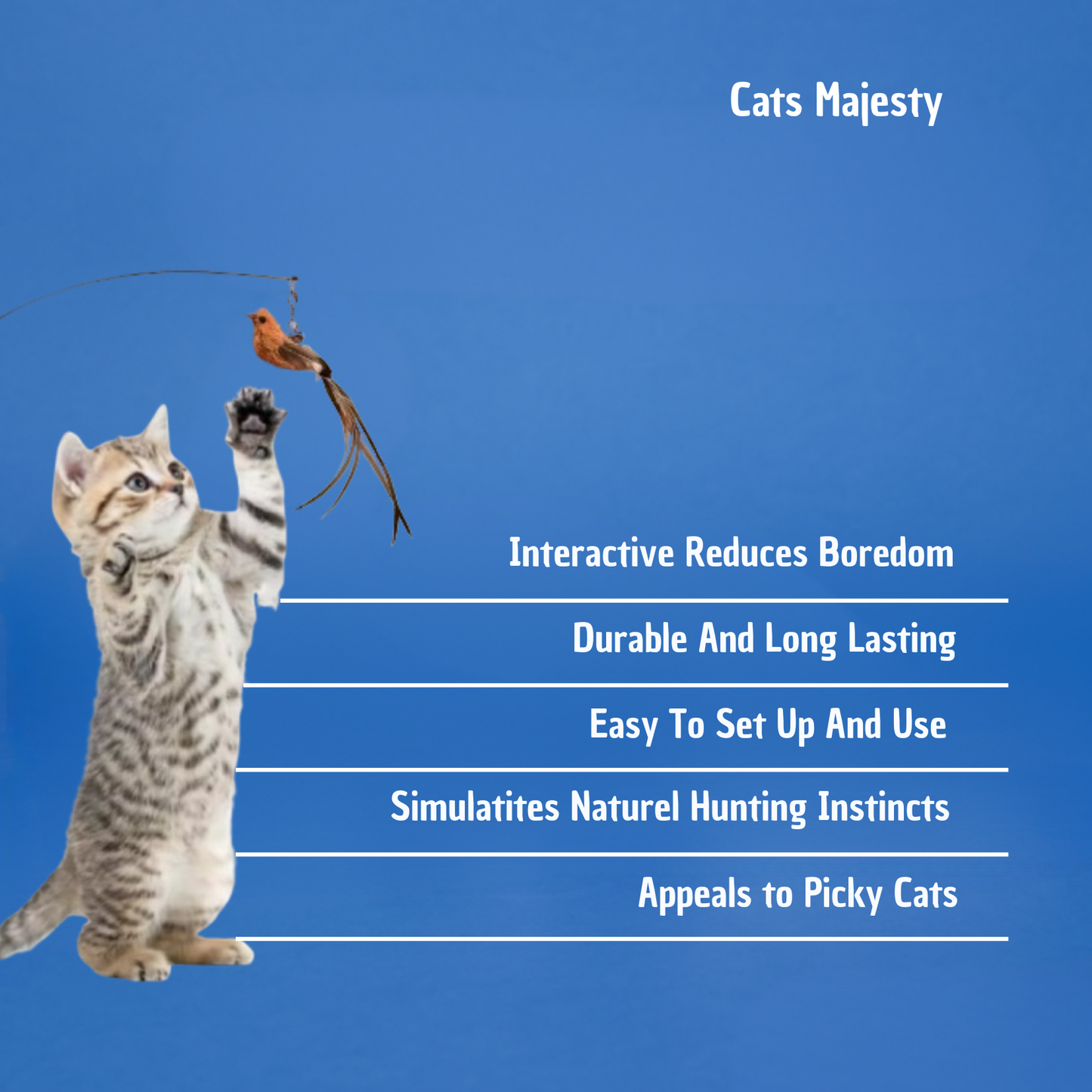 Jouet avec oiseaux pour chat, autonome